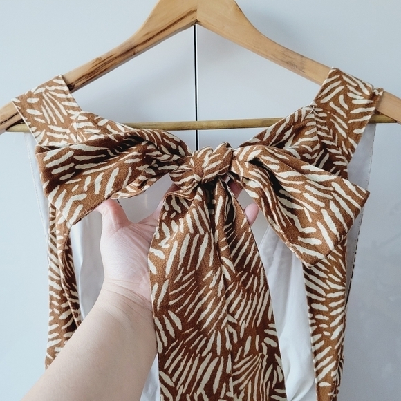 House of Harlow 1960 Brown Palm Print Dress - Picture 7 of 10